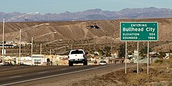 Bullhead City's southern city limits as seen from SR 95