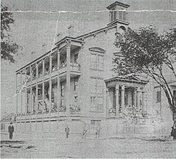 Photo of an early building on the Straight University campus