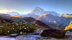 Mount Kazbek in northeastern Georgia