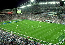 Sydney FC playing a friendly match against the Los Angeles Galaxy at ANZ Stadium in November 2007