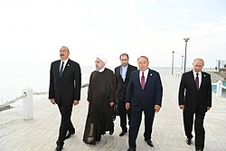 President Ilham Aliyev and other heads of state hosted by Kazakh President Nursultan Nazarbayev at the Caspian Summit in Aktau, Kazakhstan, 12 August 2018