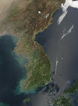 Satellite image of Korea