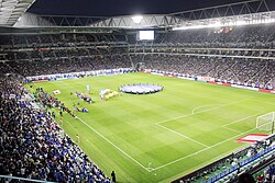 Japan against Bosnia and Herzegovina at Suita City Stadium in Osaka during the final of 2016 Kirin Cup.