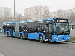 A Mercedes-Benz Citaro C2G articulated bus in Budapest on Line 8E operated by BKK-BKV