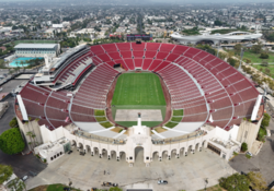 The Los Angeles Memorial Coliseum hosted track and field events, as well as ceremonies