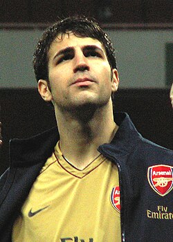 Fàbregas before a match against Newcastle United in January 2008