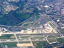 An aerial view of Philadelphia International Airport, the busiest airport in Pennsylvania and 21st-busiest in the nation with over 13.6 million passengers in 2023