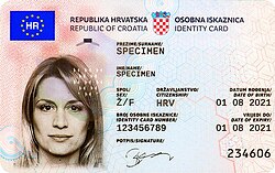 Croatian ID card specimen