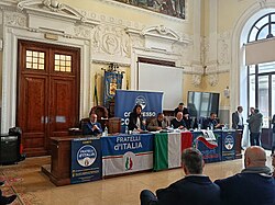 Local political event organized by Brothers of Italy in the council room of the Province of Chieti in 2025