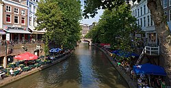 Wharfs along the Oudegracht in Utrecht, Netherlands