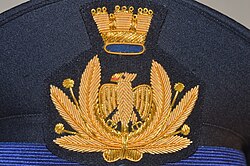 Emblem on the peaked cap used