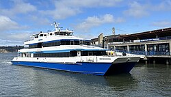Golden Gate Ferries connect the city to North Bay communities, while San Francisco Bay Ferry connects the city to both the North and East Bay.