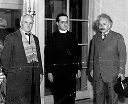 Robert A. Millikan, Georges Lemaître and Einstein at the California Institute of Technology in January 1933