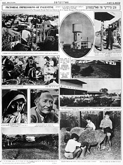 Scenes of Jewish life in Palestine, photographed by Zoltan Kluger and collected by Baruch Charney Vladeck, featured in The Jewish Daily Forward, 15 November 1936