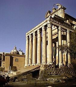 Portico of the Temple of Antoninus and Faustina, later incorporated into a church