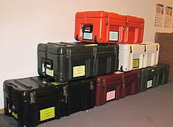 These "relocation boxes" of the European Parliament, called "cantines", are ready to be transported between Strasbourg and Brussels. The EP moves back and forth to meet the EU treaty obligation to hold plenary sessions in Strasbourg.