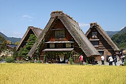 Straw-thatched house at the historic village of Shirakawa-go, a World Heritage Site in Japan