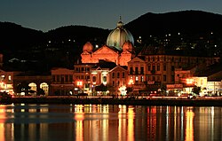 The church of Saint Therapon in Mytilene by night