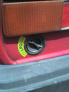 LPG filling connector on a Skoda 120