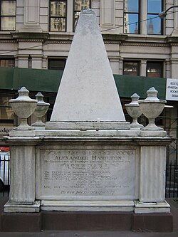 Hamilton's tomb in Trinity Church Cemetery in Lower Manhattan