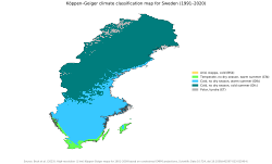 Köppen-Geiger climate classification map of Sweden