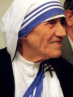 Saint Teresa of Calcutta advocated for the sick, the poor and the needy by practising the acts of corporal works of mercy. She was awarded the Nobel Peace Prize in 1979.