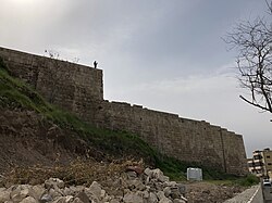 Fortifications of Amman's Jabal Al-Qalaa, which overlooks Wadi Amman.