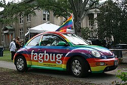 The "fagbug" on Duke University's East Campus in 2008
