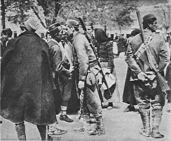 Montenegrin soldiers leaving for the front, October 1914