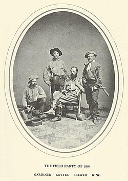 The exploration team for the California Geological Survey, 1864