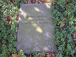 The grave of Irving Berlin in Woodlawn Cemetery, the Bronx, New York