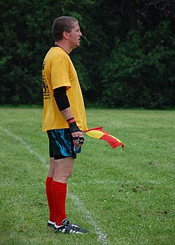 Touch judge with flag