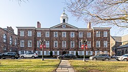 Old Queens, the oldest building at Rutgers University in New Brunswick, New Jersey, built between 1809 and 1825, houses much of the Rutgers University administration.