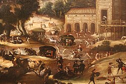 Baths in the Manzanares in the place of Molino Quemado (detail), by Félix Castello (c. 1634–1637)