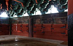 Interior of the wooden structure