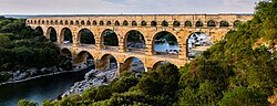 A Roman aqueduct [built c. 19 BC], Pont du Gard, France