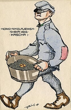 Art produced by a Czechoslovak prisoner-of-war in Novonikolayevsk, 1916.