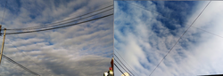 Altocumulus undulatus clouds several hours after a cold front