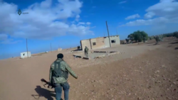 HTS fighters in the village of Mushairfa, northeast of Hama, during the northeastern Hama offensive in October 2017.