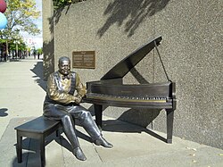 A statue of Oscar Peterson was unveiled by Queen Elizabeth II at the National Arts Centre in Ottawa in June 2010.
