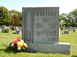 Marian Anderson gravestone in Eden Cemetery