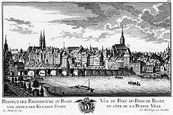 Image of Basel in theTopographie der Eidgenossenschaft (Topography of the [Swiss] Confederation) from 1761