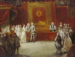 Wedding of George and Charlotte of Mecklenburg-Strelitz, oil sketch by Sir Joshua Reynolds, c. 1761