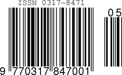 ISSN for Vers Domain, encoded in an EAN-13 barcode with sequence variant 0 and issue number 05