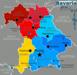 The Bavarian administrative regions of Regierungsbezirke and Bezirke