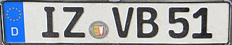 Number plate in post-1994 format (FE-style)[a]