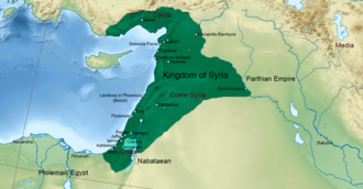 Seleucid Syria in early 124 BC under Alexander II Zabinas, who ruled the country with the exception of the city of Ptolemais