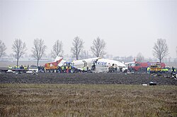 The crash site of Turkish Airlines Flight 1951 on 25 February 2009