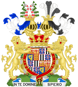 Coat of arms of the Marquess of Carisbrooke (1886–1960) with the circlet and collar as Knight Grand Cross of the Order of the Bath.