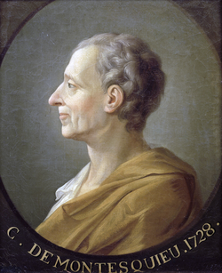 Montesquieu, who argued for the separation of the powers of government
